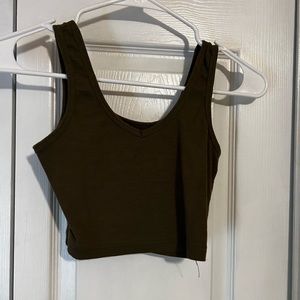 Olive small crop top